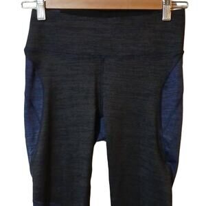 Outdoor Voices Blue Black Heathered 3/4 Leggings Waistband Pocket Womans S